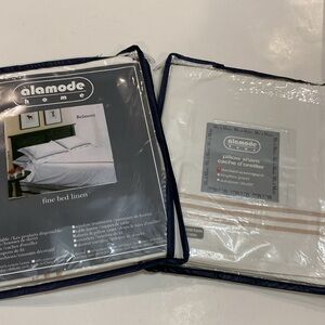 Belmont White Pillow Shams Fine Bed Linen set by Alamode Home